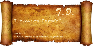 Turkovics Dezső névjegykártya