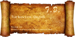 Turkovics Dezső névjegykártya